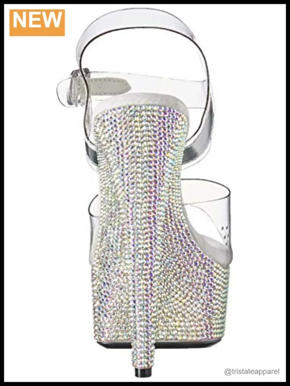 Rhinestone Platform Sandal Ankle Strap Stiletto Heel